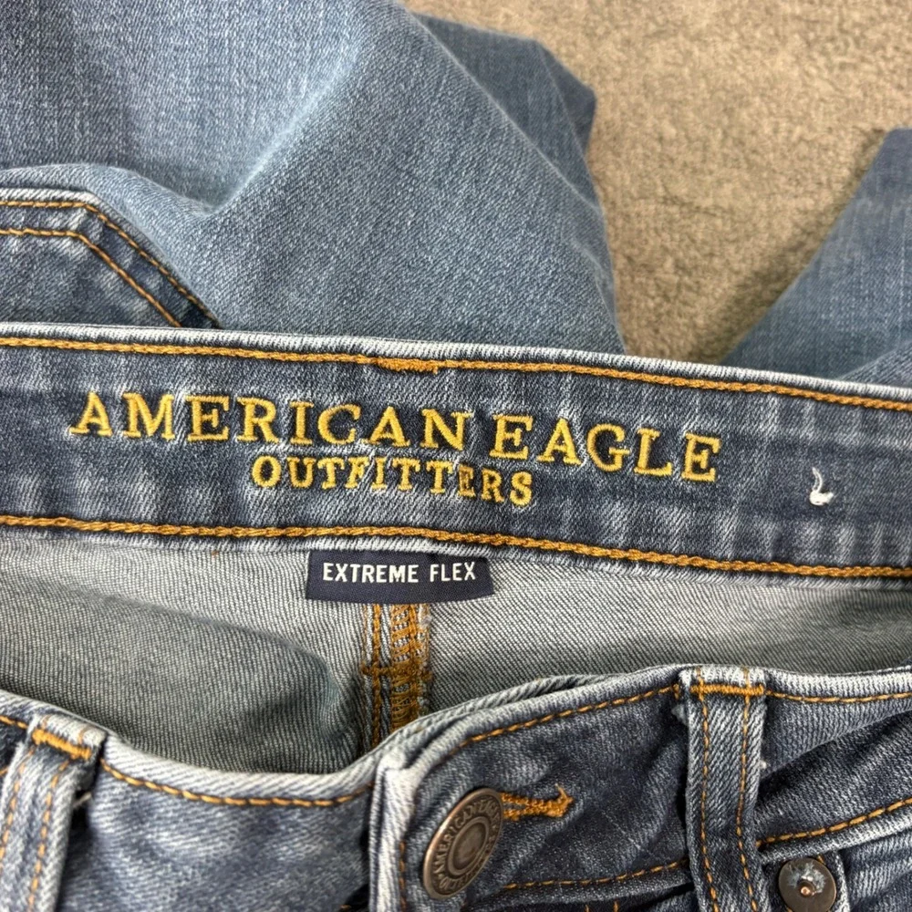 American Eagle Jeans Men 30X34 Blue Original Straight Extreme Flex Stretch Denim